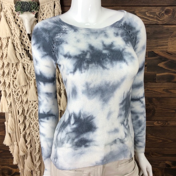 American Eagle Outfitters Sweaters - AEO | Ribbed Tie Dye Lace Up Sweater